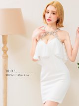XSサイズあり【ANGEL R/エンジェルアール】 デコルテビジュー/ バストシフォンデザイン/ タイト/ ミニドレス/ キャバドレス[OF2]