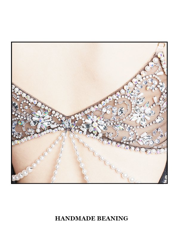 画像24: XSサイズあり【ANGEL R/エンジェルアール】バックビジュー/ パールチェーン/ メッシュ/ ビジュー/ タイト/ ミニドレス/ キャバドレス[OF2]