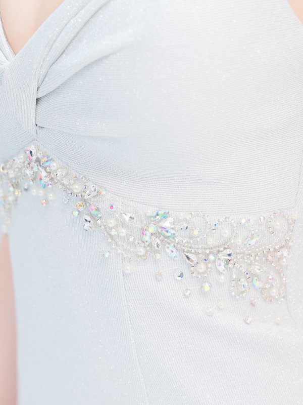 画像20: 【ANGEL R/エンジェルアール】バストツイストデザイン/ ラメ/ ビジュー/ キャミソール/ ワンカラー/ スリット/ タイト/ ロングドレス/ キャバドレス[OF2]