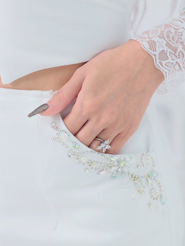 画像24: XSサイズあり【ANGEL R/エンジェルアール】バストクロスデザイン/ メッシュスリーブ/ ビジュー/ タイト/ セットアップ/ ミニドレス/ キャバドレス[OF2]