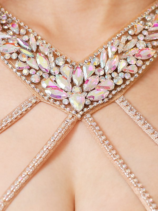 画像48: XSサイズあり【ANGEL R/エンジェルアール】 デコルテバックビジュー/ ラメ/ タイト/ ミニドレス/ キャバドレス[OF2]