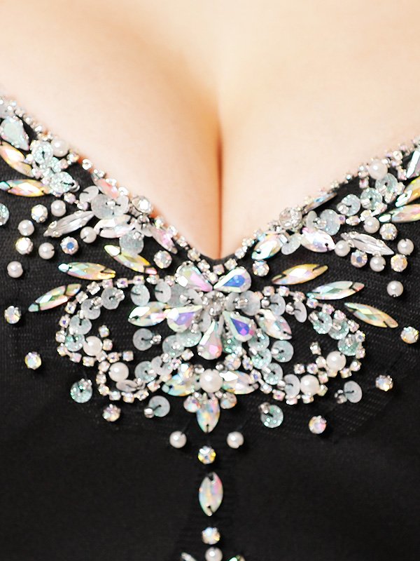 画像11: 【ANGEL R/エンジェルアール】 フロントアッパービジュー/ ウエストカット/ ノースリーブ/ スリット/ タイト/ ロングドレス/ キャバドレス long[OF2]