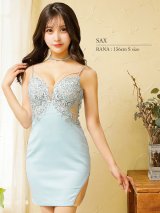 XSサイズあり【ANGEL R/エンジェルアール】フロントアッパーレースフラワー/ ビジュー/ シアー/ キャミソール/ タイト/ ミニドレス/ キャバドレス[OF2]