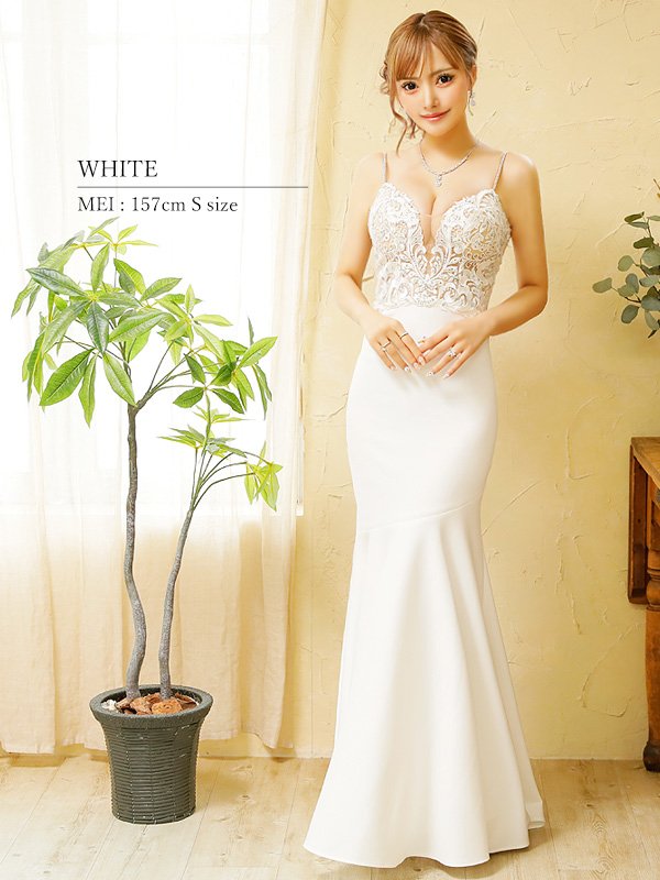 画像16: 【ANGEL R/エンジェルアール】アッパーフラワーレース/ ビジュー/ バストシアー/ キャミソール/ マーメイド/ ロングドレス/ キャバドレス long[OF2]