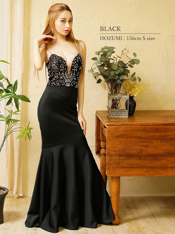 画像21: 【ANGEL R/エンジェルアール】アッパーフラワーレース/ ビジュー/ バストシアー/ キャミソール/ マーメイド/ ロングドレス/ キャバドレス long[OF2]