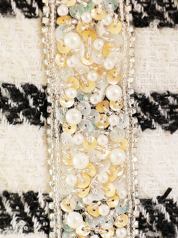 画像8: sugarオリジナルカラー・XSサイズあり【ANGEL R/エンジェルアール】フロントパールビジュー/ ラインボーダー/ セパレート/ チェック/ マイクロミニ/ セットアップ/ ミニドレス/ キャバドレス[OF2]