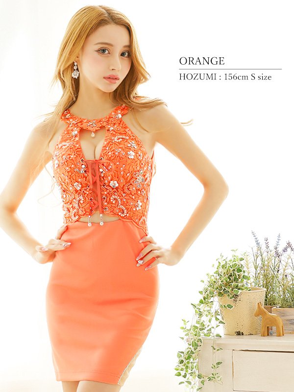 画像21: XSサイズあり【ANGEL R/エンジェルアール】フラワーレース/ バストレースアップ/ パールビジュー/ ワンカラー/ タイト/ ミニドレス/ キャバドレス[OF2]