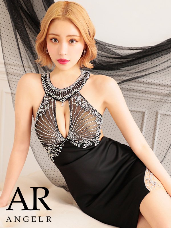 画像23: XSサイズあり【ANGEL R/エンジェルアール】 アッパーレース/ ビジュー/ ホルターネックデザイン/ タイト/ ミニドレス/ キャバドレス[OF2]