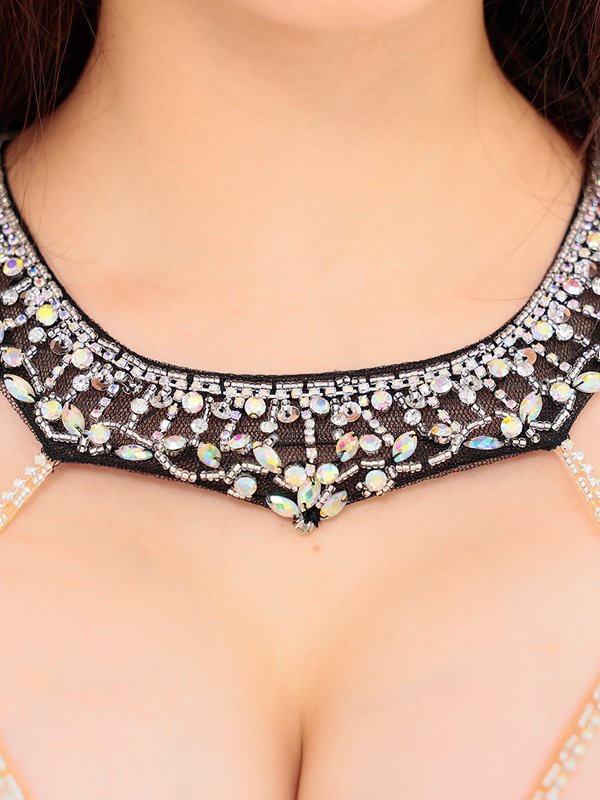 画像12: XSサイズあり【ANGEL R/エンジェルアール】ホルターネック/ デザインビジュー/ ダイヤカット/ マイクロミニ/ ミニドレス/ キャバドレス[OF2]