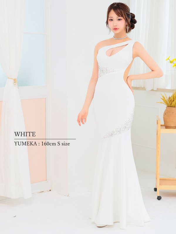 画像3: 【ANGEL R/エンジェルアール】ワンショルダー/ バストカットデザイン/ ビジュー/ マーメード/ ロングドレス/ キャバドレス long[OF2]