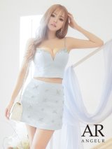 XSサイズあり【ANGEL R/エンジェルアール】Vカットデザイン/ ビジュー/ セパレート/ フレア/ マイクロミニ/ ミニドレス/ キャバドレス[OF2]