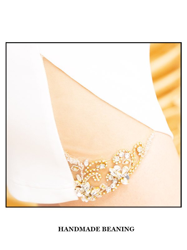 画像22: XSサイズあり【ANGEL R/エンジェルアール】ゴールドビジュー/ バストライン/ デザイン/ メッシュ/ タイトミニドレス/ キャバドレス[OF2]