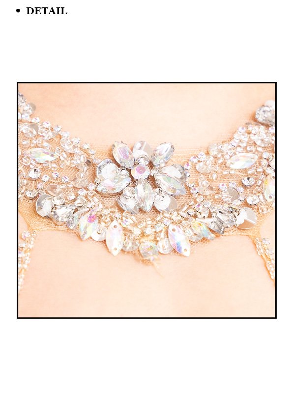 画像10: 【ANGEL R/エンジェルアール】アッパーフラワーレース/ ホルターネック/ デコルテビジュー/ タイト/ ロングドレス/ キャバドレス long[OF2]