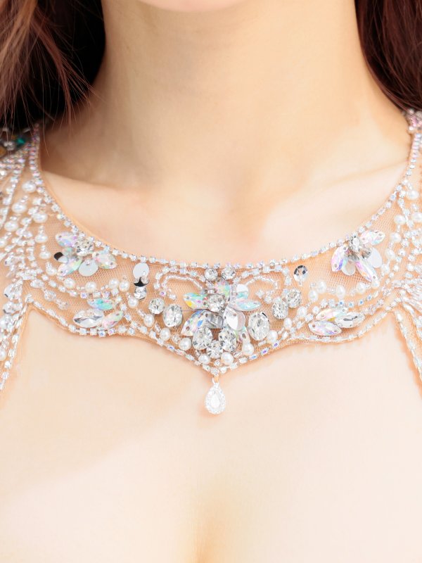 画像9: XSサイズあり【ANGEL R/エンジェルアール】ビジュー刺繍/ レース/ シアー/ カットアウト/ タイト/ ミニドレス/ キャバドレス[OF2]