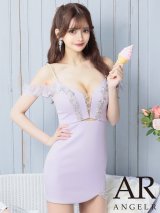 XSサイズあり【ANGEL R/エンジェルアール】フリルオフショルダー/ ビジュー/ バストシアー/ ストレッチ/ タイト/ ミニドレス/ キャバドレス[OF2]
