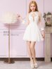 画像5: XSサイズあり【ANGEL R/エンジェルアール】フラワーレース/ ビジュー/ シフォン/ ロングスリーブ/ フレア/ミニドレス/ キャバドレス[OF2]