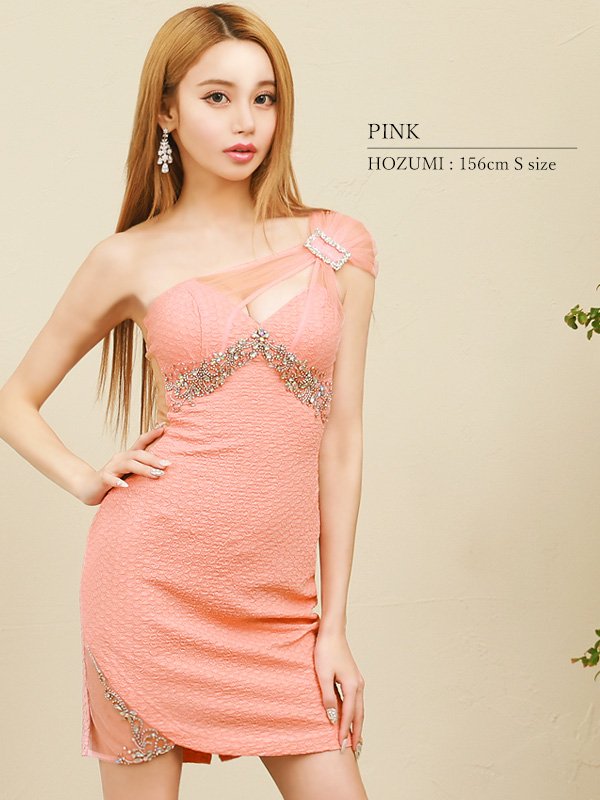 画像26: 再入荷【ANGEL R/エンジェルアール】バストビジュー/ ショルダーレース/ バックル/ アンイーブンファブリック/ タイト/ ミニドレス/ キャバドレス[OF2]