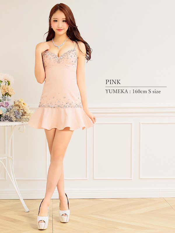 画像5: XSサイズあり【ANGEL R/エンジェルアール】スパンコールビジュー/ ツイード/ デザインフリル/ マイクロミニ/ ミニドレス/ キャバドレス[OF2]