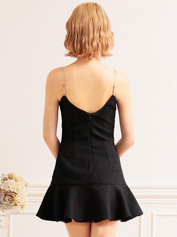 画像10: XSサイズあり【ANGEL R/エンジェルアール】スパンコールビジュー/ ツイード/ デザインフリル/ マイクロミニ/ ミニドレス/ キャバドレス[OF2]