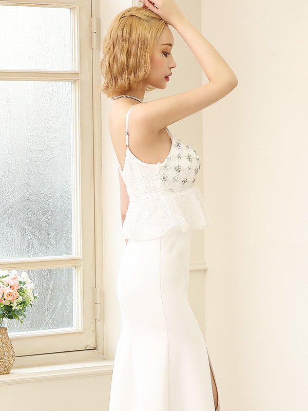 画像20: 【ANGEL R/エンジェルアール】レース/ ペプラムデザイン/ フラワービジュー/ ミディアム/ ロングドレス/ キャバドレス long[OF2]