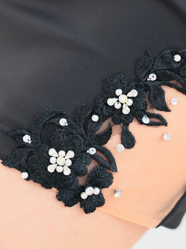 画像12: XSサイズあり【ANGEL R/エンジェルアール】フラワーレース/ メッシュ/ ワンショルダー/ ビジュー/ ワンカラー/ タイト/ ミニドレス/ キャバドレス[OF2]