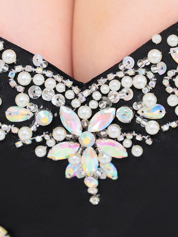 画像9: XSサイズあり【ANGEL R/エンジェルアール】アシンメトリーカット/ メッシュ/ フラワービジュー/ タイト/ ミニドレス/ キャバドレス[OF2]