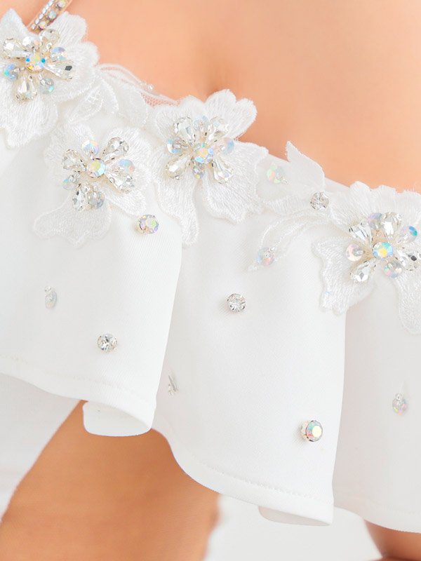 画像25: XSサイズあり【ANGEL R/エンジェルアール】フリルショルダー/ フラワーレース/ オフショル/ ビジュー/ ワンカラー/ タイト/ ミニドレス/ キャバドレス[OF2]