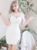 画像13: XSサイズあり【ANGEL R/エンジェルアール】フリルショルダー/ Vカット/ ラインビジュー/ ワンカラー/ オフショルダー/ タイト/ ミニドレス/ キャバドレス[OF2]