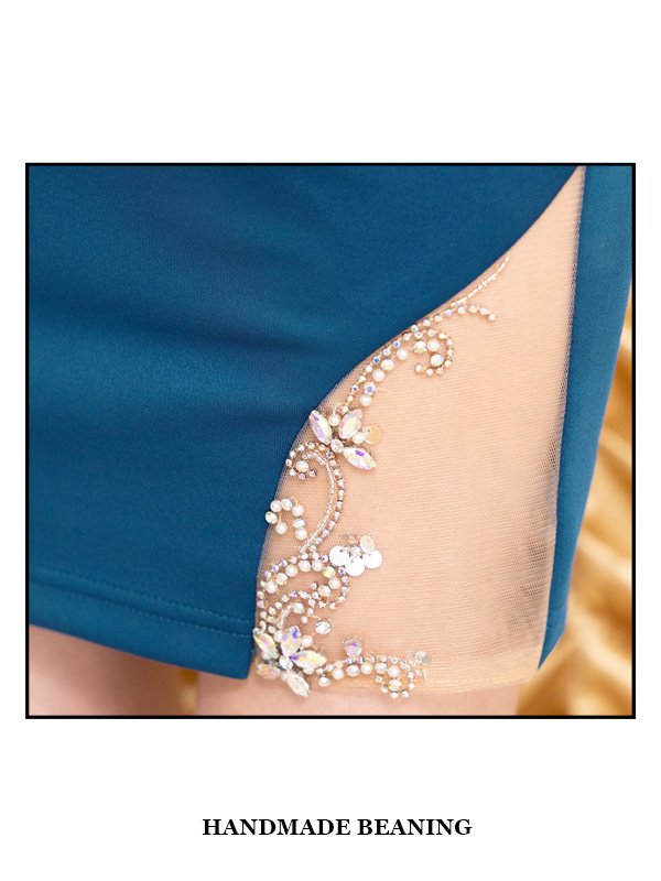 画像25: XSサイズあり【ANGEL R/エンジェルアール】フリルスリーブ/ Vカット/ フロントビジュー/ メッシュ/ タイト/ミニドレス/ キャバドレス[OF2]