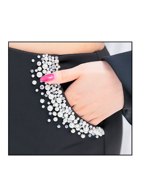 画像11: XSサイズあり【ANGEL R/エンジェルアール】アームリボン/ ロングスリーブ/ バストタック/ ポケット/ パール/ セパレート/ マイクロミニ/ ミニドレス/ キャバドレス[OF2]