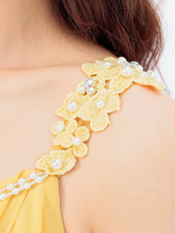 画像11: XSサイズあり【ANGEL R/エンジェルアール】パール付き/ ワンショルダー/ シフォン/ ストレッチ/ タイト/ セットアップ/ ミニドレス/ キャバドレス[OF2]