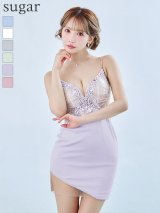 XSサイズあり【ANGEL R/エンジェルアール】フロントビジュー / Ｖカット / メッシュ/ キャミソール/ タイト/ ミニドレス/ キャバドレス[OF2]【一部予約商品/5月上旬-5月中旬発送予定】