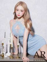 【予約商品/7月中旬-7月下旬発送予定】【ANGEL R/エンジェルアール】ホルターネック/ バストカット/ ビジュー/ パール/ メッシュ/ ラメ/ タイト/ マイクロミニドレス/ キャバドレス[OF2]
