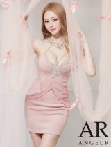 【予約商品/7月中旬-7月下旬発送予定】【ANGEL R/エンジェルアール】ホルターネック/ ビジュー/ シフォンドレープ/ パールチェーン/ タイト/ ミニドレス/ キャバドレス[OF2]