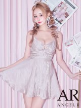 【予約商品/8月中旬-8月下旬発送予定】XSサイズあり【ANGEL R/エンジェルアール】ノースリーブ/ Vカット/ リボン/ ビジュー/ ウエストマーク/ フレア/ マイクロミニドレス/ キャバドレス[OF2]