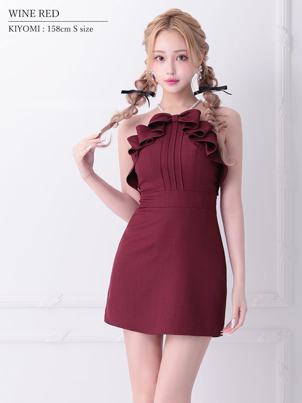 ワインレッド モデル：きよみ　身長：158cm　着用サイズ：Sサイズ