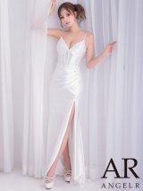 【予約商品/8月中旬-8月下旬発送予定】【ANGEL R/エンジェルアール】 キャミソール/ タック/ ビジュー/ スリット/ タイト/ ロングドレス/ キャバドレス[OF2]