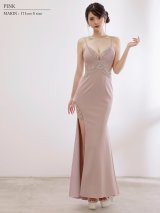【予約商品/12月上旬-12月中旬発送予定】【ANGEL R/エンジェルアール】フロントビジュー/ メッシュ/ スリット/ タイト/ ロングドレス/ キャバドレス long[OF2]