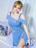 ブルー　モデル：葉月芽生　身長：157cm　着用サイズ：Sサイズ
