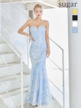 【ANGEL R/エンジェルアール】レース/ ベアトップ/ パール/ タイト/ ロングドレス/ キャバドレス[OF2]