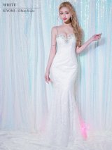 【予約商品/5月中旬-5月下旬発送予定】【ANGEL R/エンジェルアール】レース/ ベアトップ/ パール/ タイト/ ロングドレス/ キャバドレス[OF2]
