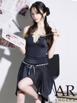【予約商品/6月中旬-6月下旬発送予定】XSサイズあり【ANGEL R/エンジェルアール】バストリボン/ サテン/ アシンメトリー/ セパレート/ フレアミニドレス/ キャバドレス[OF2]