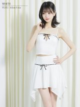 【予約商品/6月中旬-6月下旬発送予定】XSサイズあり【ANGEL R/エンジェルアール】バストリボン/ サテン/ アシンメトリー/ セパレート/ フレアミニドレス/ キャバドレス[OF2]