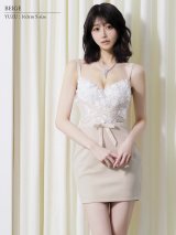 【予約商品/6月上旬-6月中旬発送予定】【ANGEL R/エンジェルアール】フロントレース/ クロスデザイン/ リボン/ バイカラー/ タイト/ マイクロミニ/ ミニドレス/ キャバドレス[OF2]