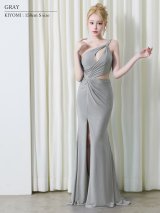 【予約商品/6月中旬-6月下旬発送予定】【ANGEL R/エンジェルアール】ワンショルダー/ バストカット/ アシンメトリー/ タック/ ビジュー/ タイト/ ロングドレス/ キャバドレス long[OF2]