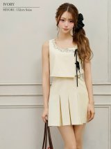 【予約商品/9月上旬-9月中旬発送予定】【ANGEL R/エンジェルアール】ノースリーブ/ リボン/ ビジュー/ 2way/ フレア/ ミニドレス/ キャバドレス[OF2]