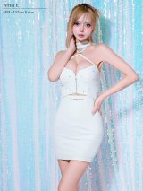【予約商品/5月上旬-5月中旬発送予定】XSサイズあり【ANGEL R/エンジェルアール】チョーカーデザイン/ フロントクロス/ ビジュー/ パール/ ファスナー/ マイクロミニドレス/ キャバドレス[OF2]