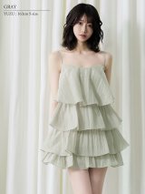 【予約商品/6月上旬-6月中旬発送予定】【ANGEL R/エンジェルアール】ティアード/ フレア/ フリル/ キャミ/ フレアミニドレス/ キャバドレス[OF2]