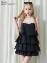 【予約商品/6月上旬-6月中旬発送予定】【ANGEL R/エンジェルアール】ティアード/ フレア/ フリル/ キャミ/ フレアミニドレス/ キャバドレス[OF2]