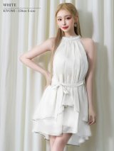 【予約商品/6月上旬-6月中旬発送予定】【ANGEL R/エンジェルアール】シフォン/ デコルテパール/ ビジュー/ ウエストベルト/ ワンピースデザイン/ フレアミニドレス/ キャバドレス[OF2]